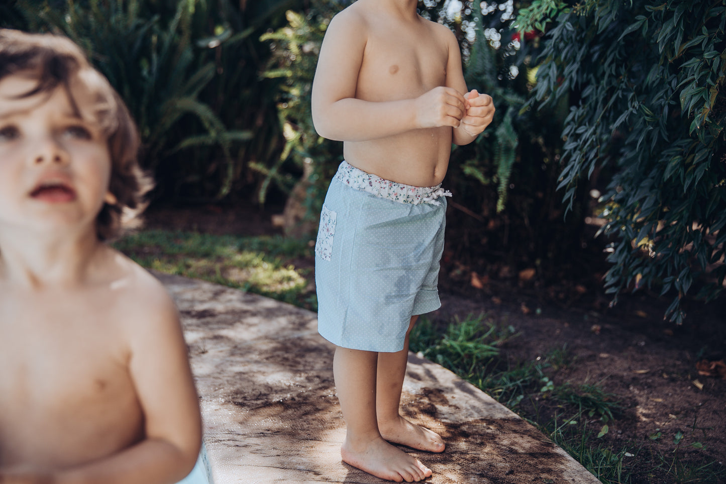 Calções Banho Bebé Menino Verde Água