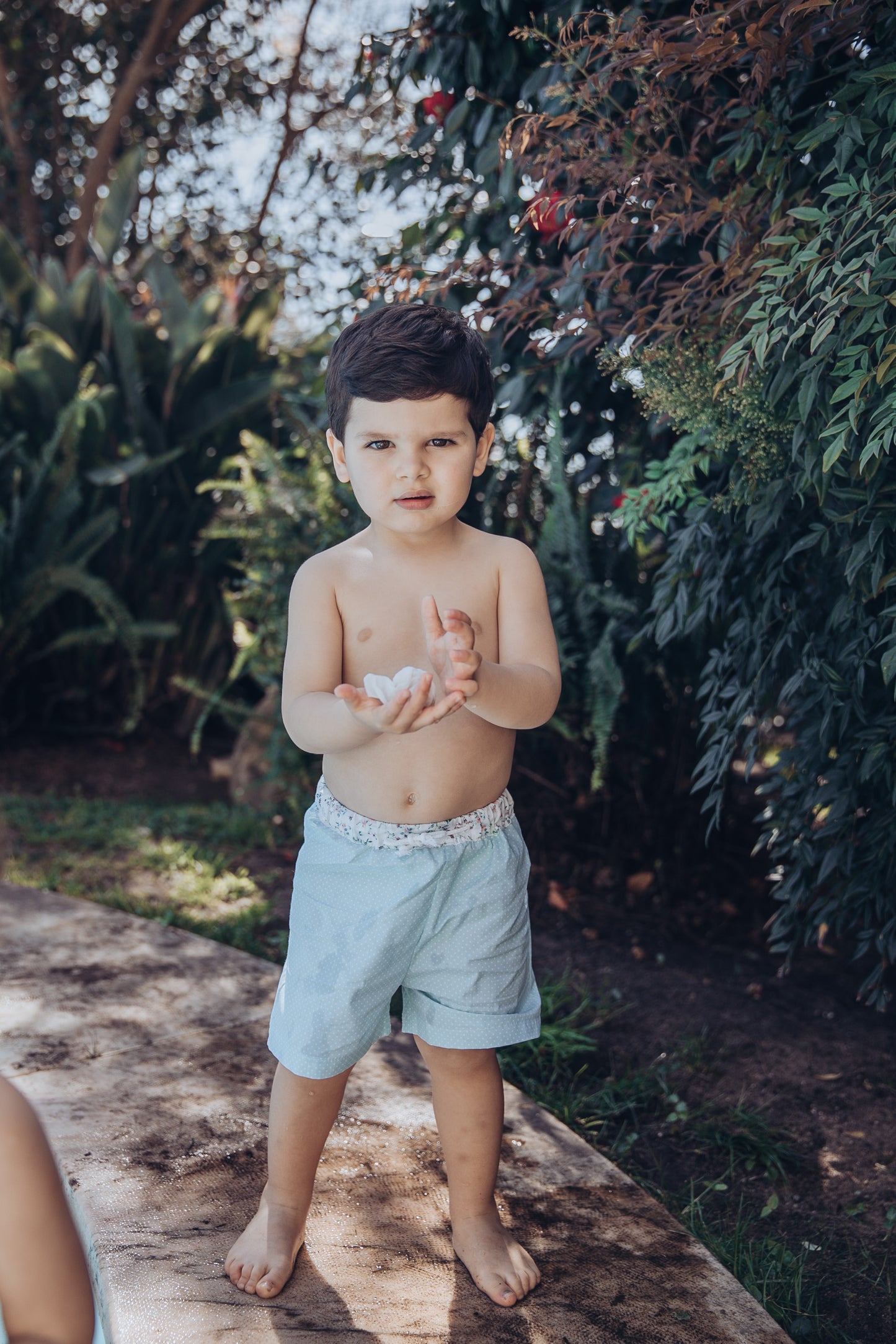 Calções Banho Bebé Menino Verde Água