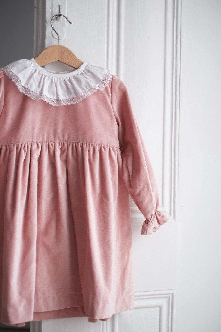 Vestido Veludo Rosa
