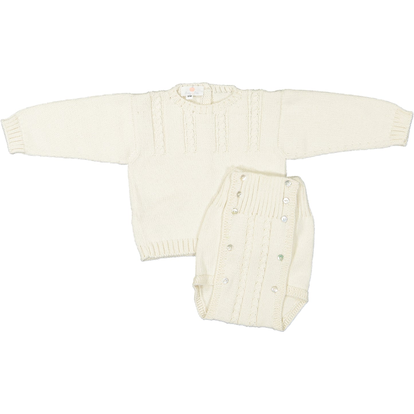 Conjunto de Camisola e Tapa Fraldas com Botões