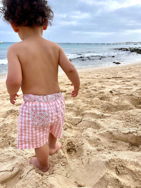Calções de Praia Bebé - Coral